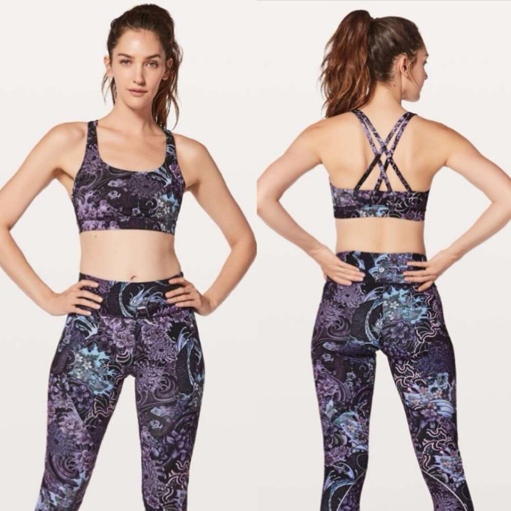 Lululemon Energy Bra in Memoir Multi Purple size 2